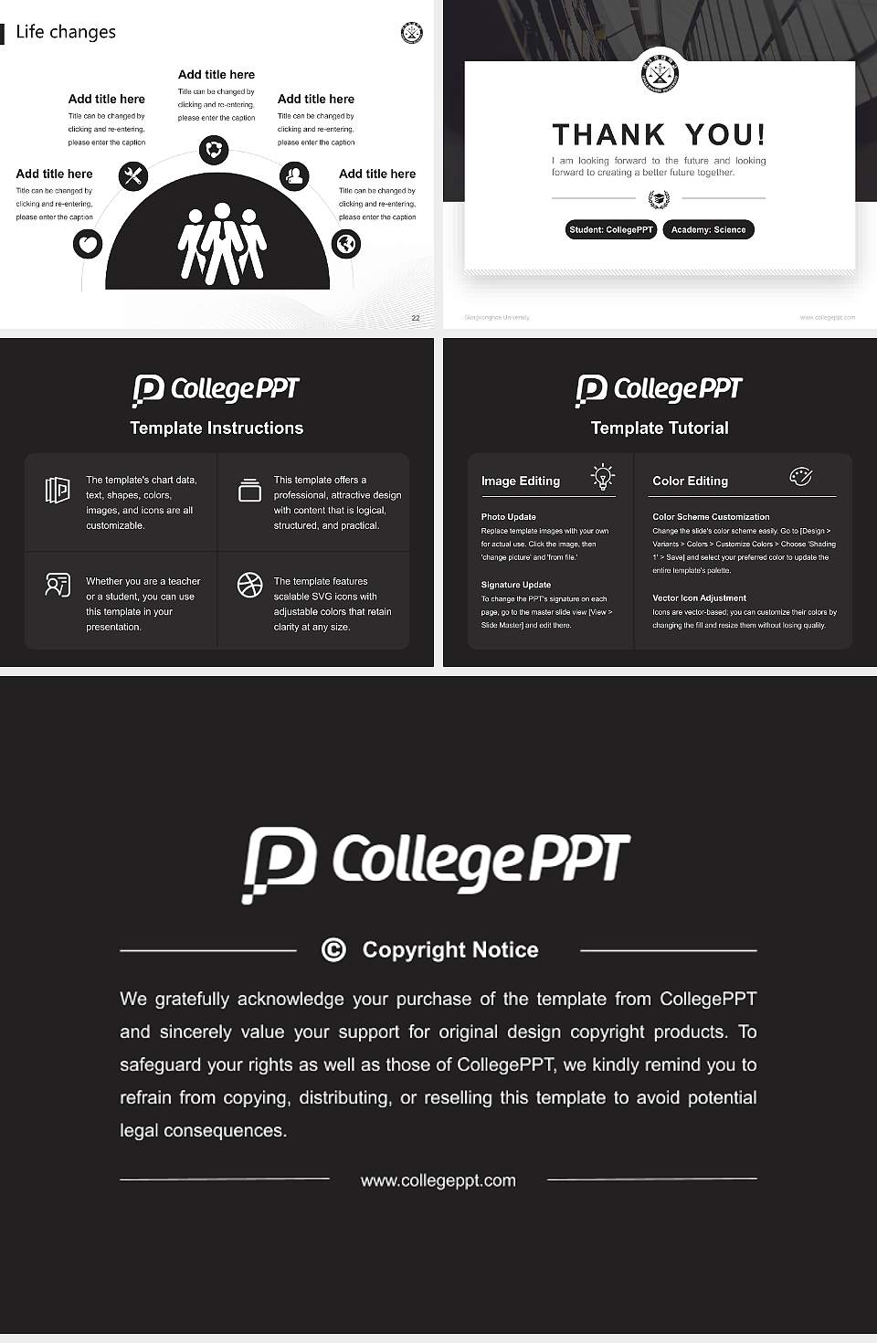 Sungkonghoe University National Scholarship Defense PPT Template4:3 ratio PPT effect preview image4