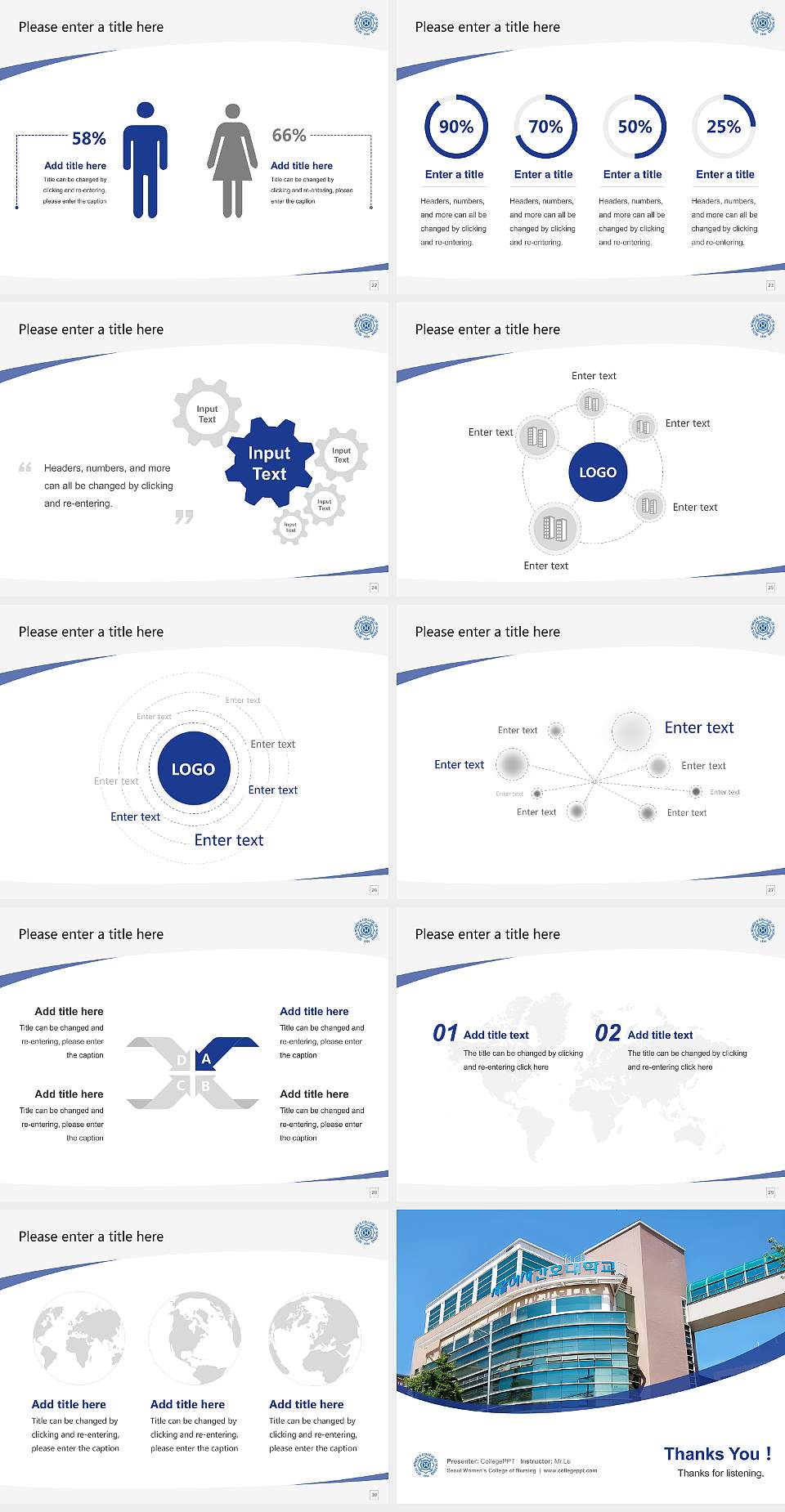 Seoul Women’s College of Nursing Course/Courseware Creation PPT Template4:3 ratio PPT effect preview image4