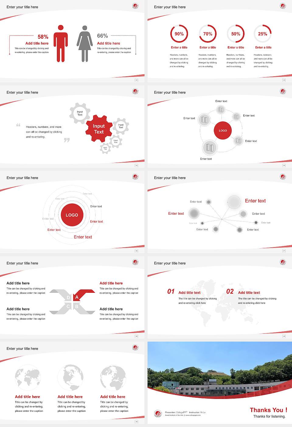 Seoul Institute of the Arts Course/Courseware Creation PPT Template16:9 ratio PPT effect preview image4