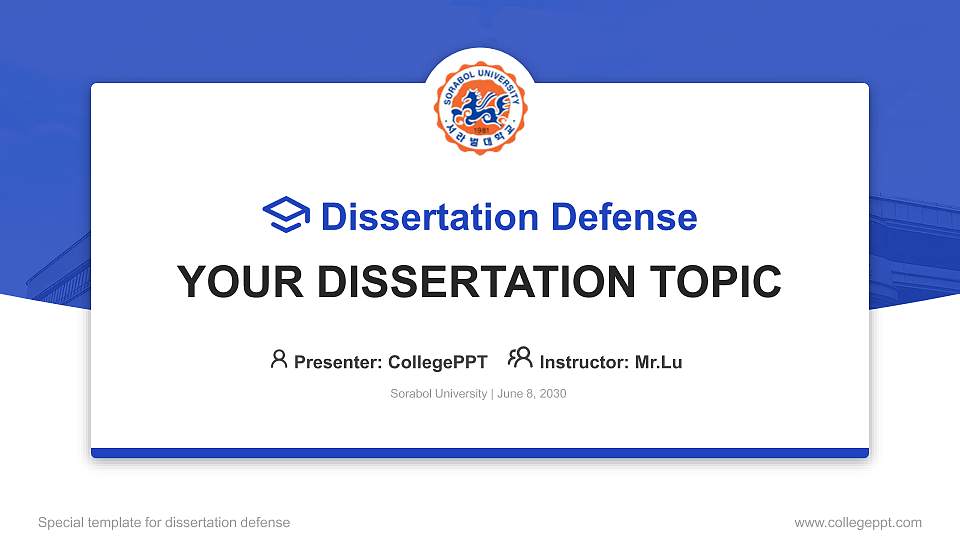 Sorabol University Graduation Thesis Defense PPT Template16:9 ratio PPT effect preview image