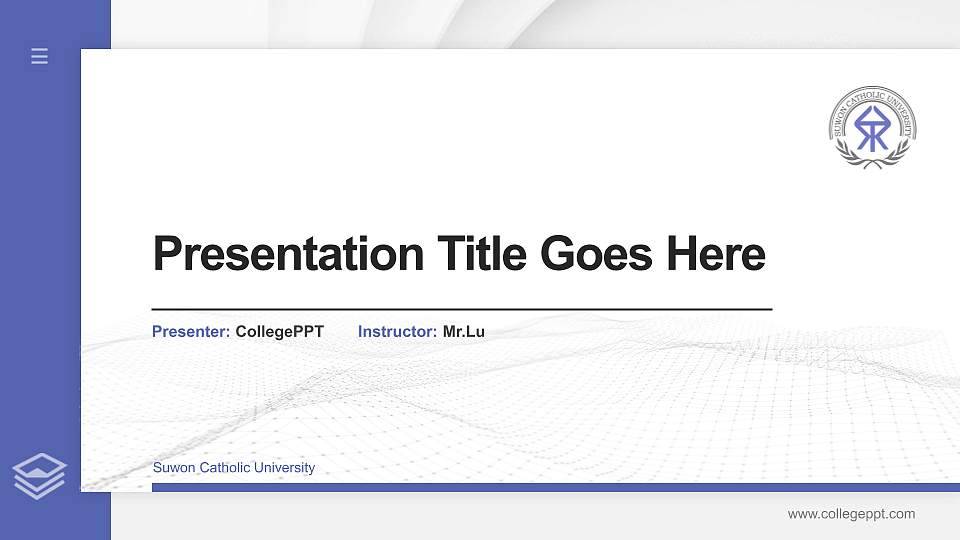 Suwon Catholic University Thesis Proposal/Graduation Defense PPT Template16:9 ratio PPT effect preview image