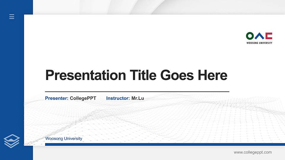 Woosong University Thesis Proposal/Graduation Defense PPT Template16:9 ratio PPT effect preview image