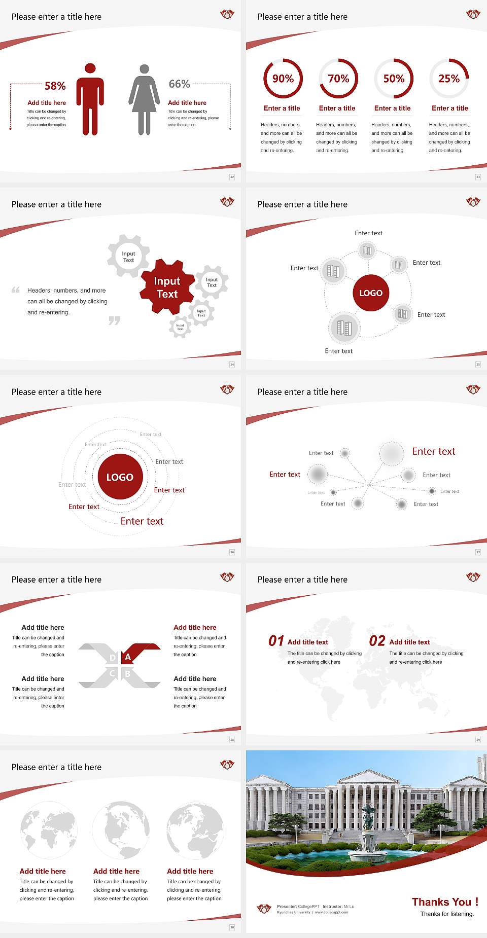 Kyunghee University Course/Courseware Creation PPT Template4:3 ratio PPT effect preview image4