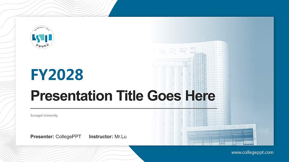 Soongsil University Academic Presentation/Research Findings Report PPT Template16:9 ratio PPT effect preview image