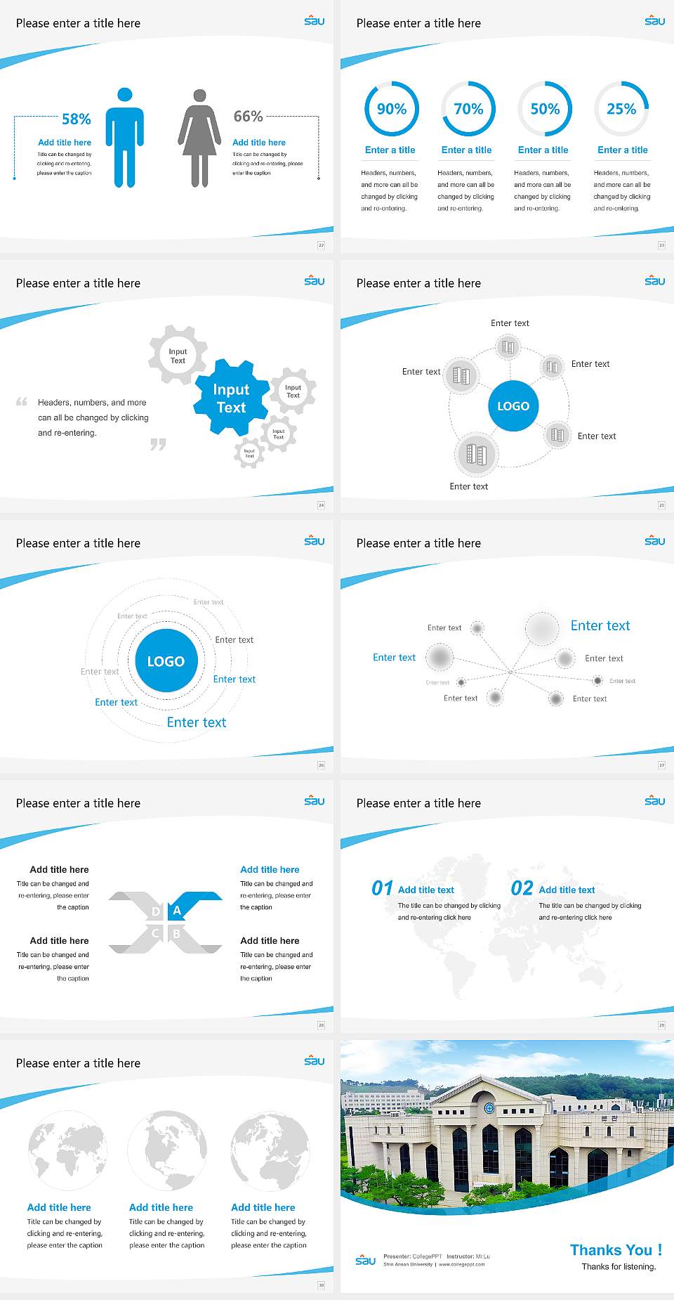 Shin Ansan University Course/Courseware Creation PPT Template4:3 ratio PPT effect preview image4