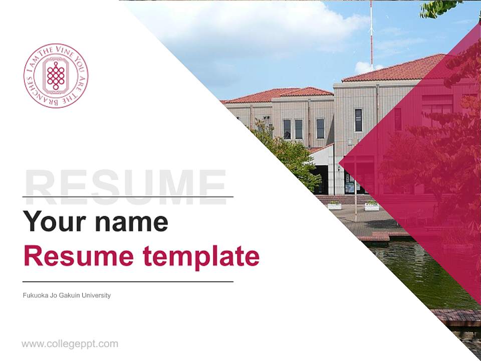 Fukuoka Jo Gakuin University Resume PPT Template4:3 ratio PPT effect preview image5