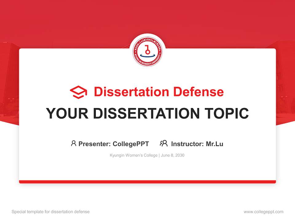 Kyungin Women’s College Graduation Thesis Defense PPT Template4:3 ratio PPT effect preview image7