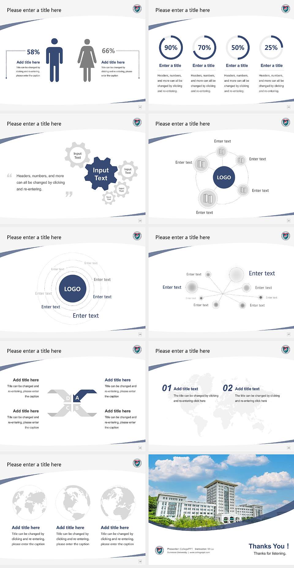 Sunmoon University Course/Courseware Creation PPT Template4:3 ratio PPT effect preview image4