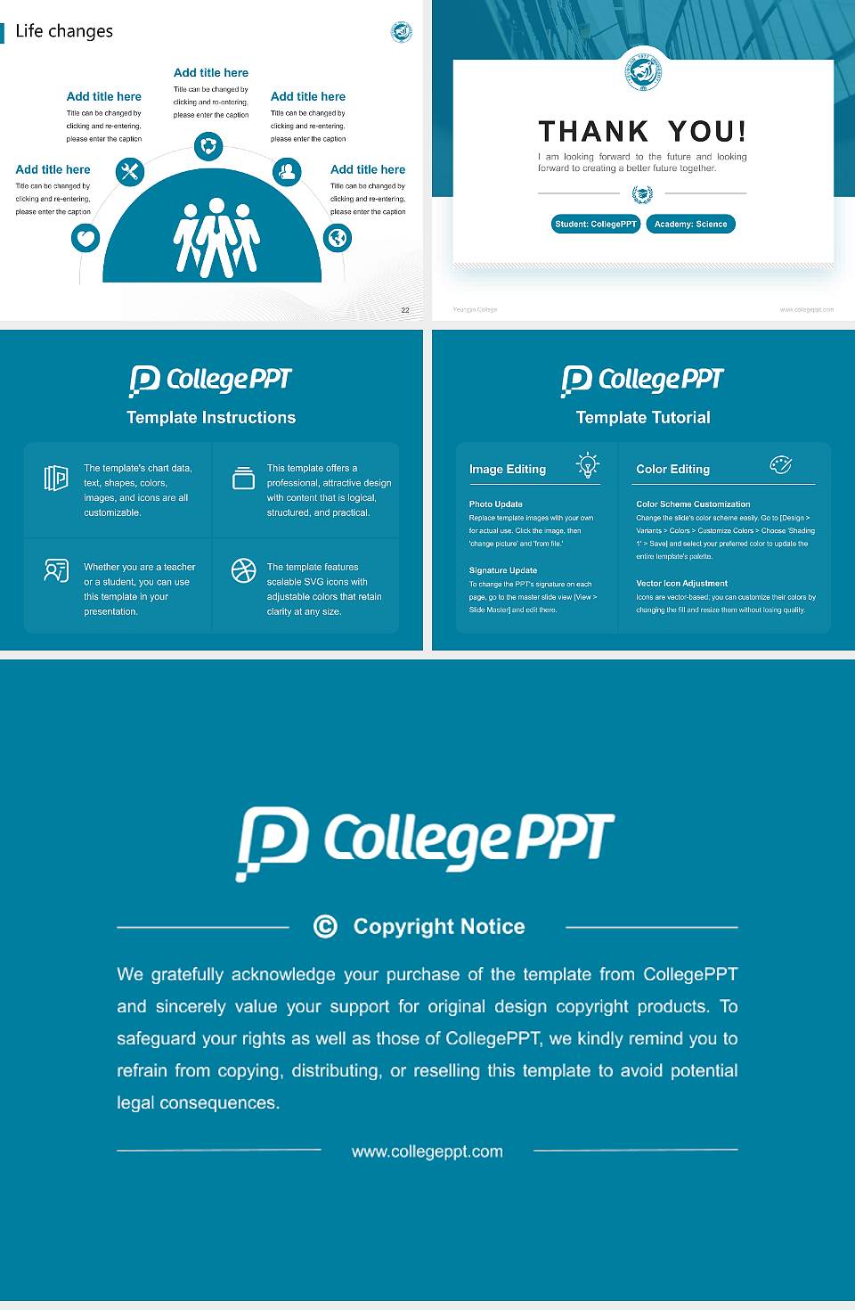 Yeungjin College National Scholarship Defense PPT Template4:3 ratio PPT effect preview image4