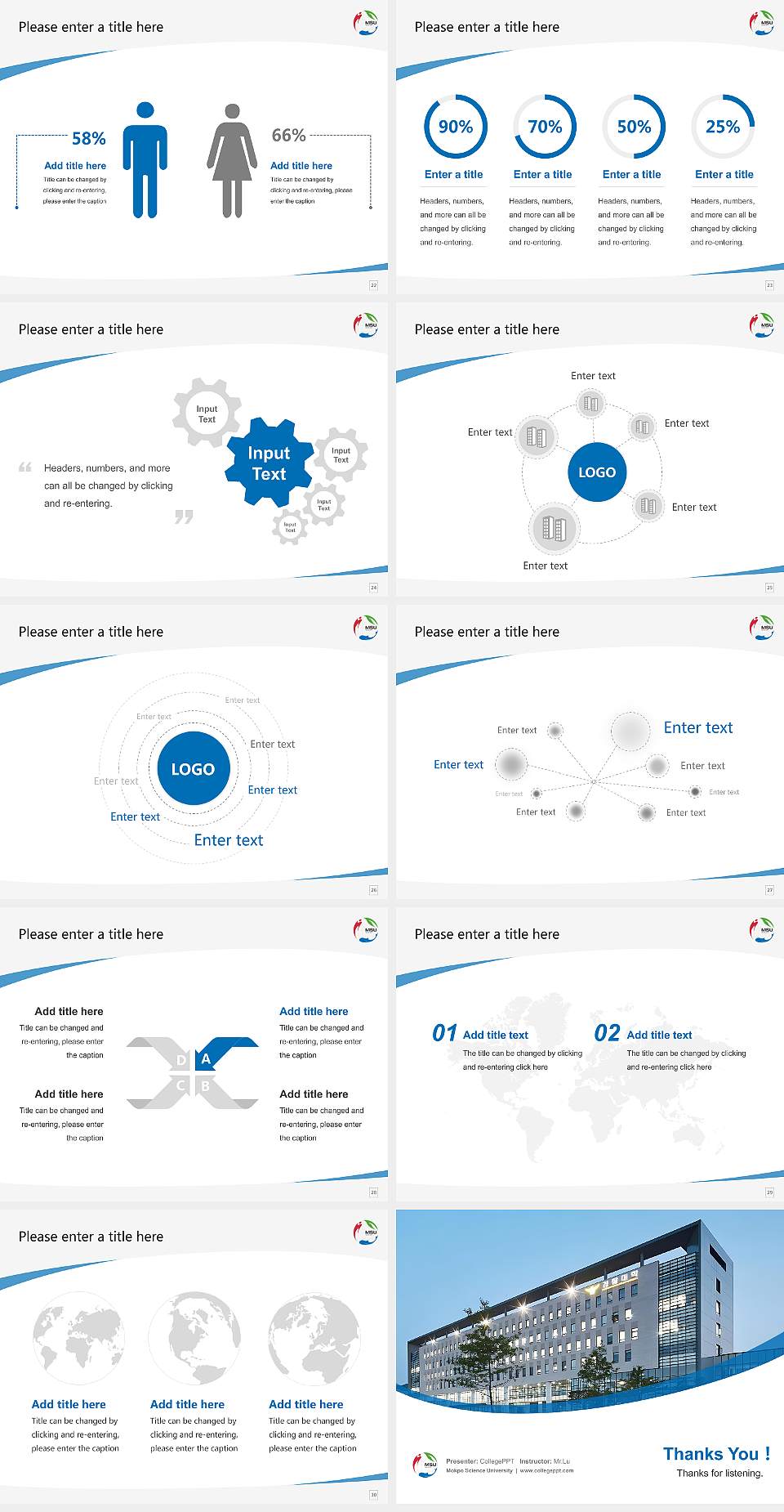 Mokpo Science University Course/Courseware Creation PPT Template4:3 ratio PPT effect preview image4