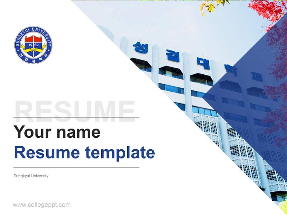 Sungkyul University Resume PPT Template4:3 ratio PPT effect preview image5