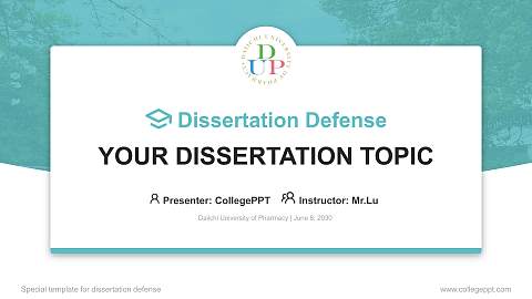 Daiichi University of Pharmacy Graduation Thesis Defense PPT Template