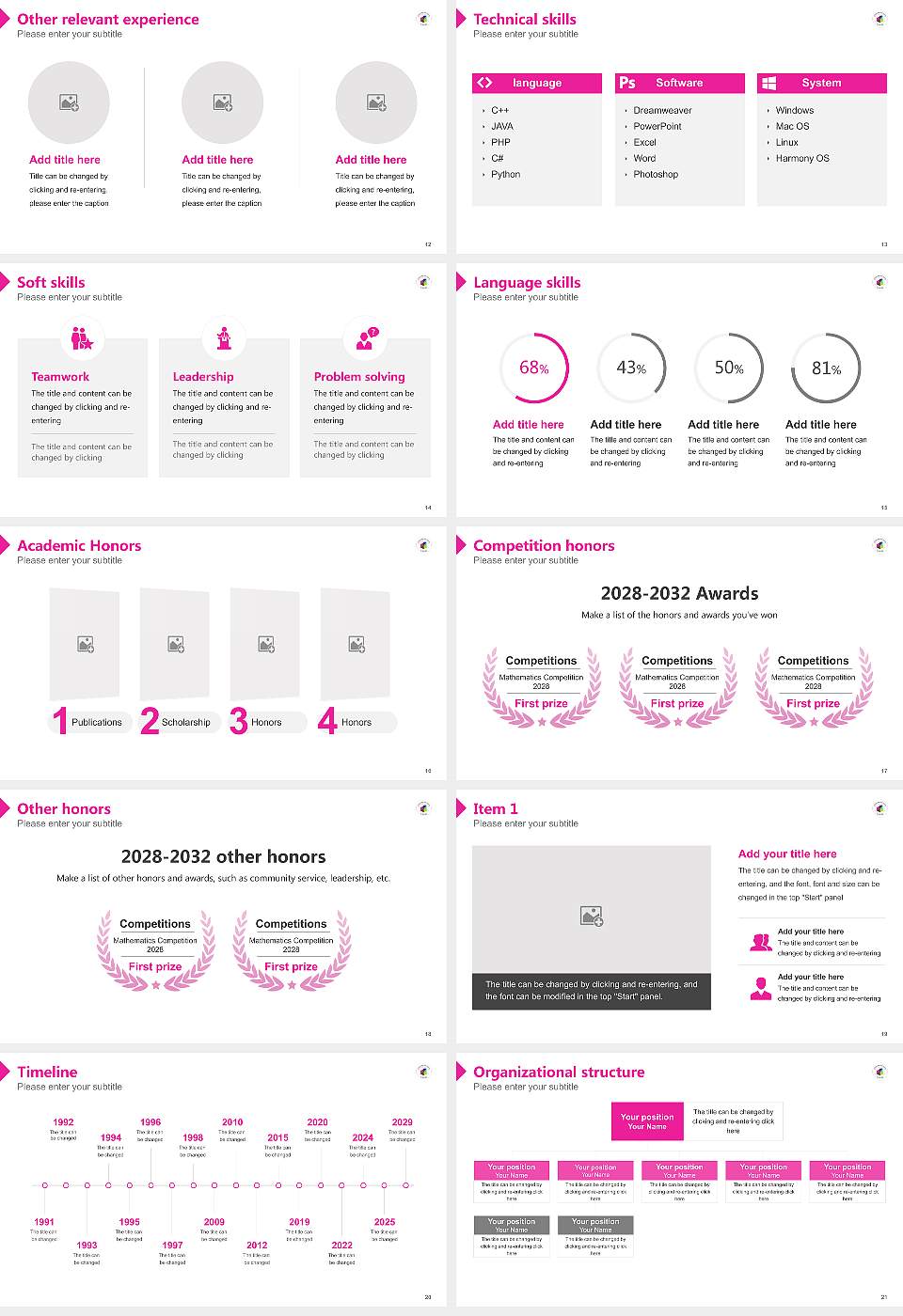 Yeonsung University Resume PPT Template16:9 ratio PPT effect preview image3
