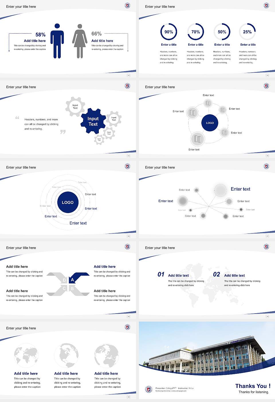 Wonkwang University Course/Courseware Creation PPT Template16:9 ratio PPT effect preview image4