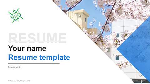 Doho University Resume PPT Template