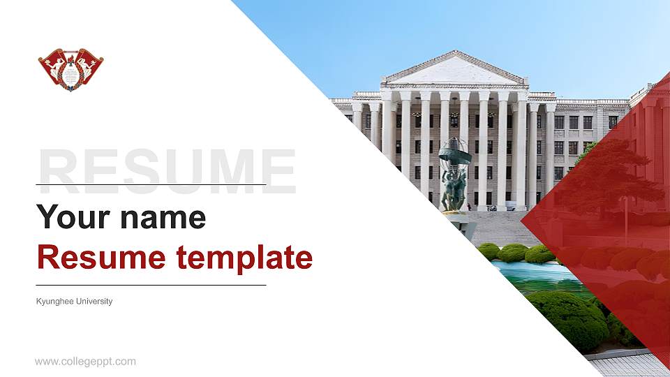 Kyunghee University Resume PPT Template16:9 ratio PPT effect preview image