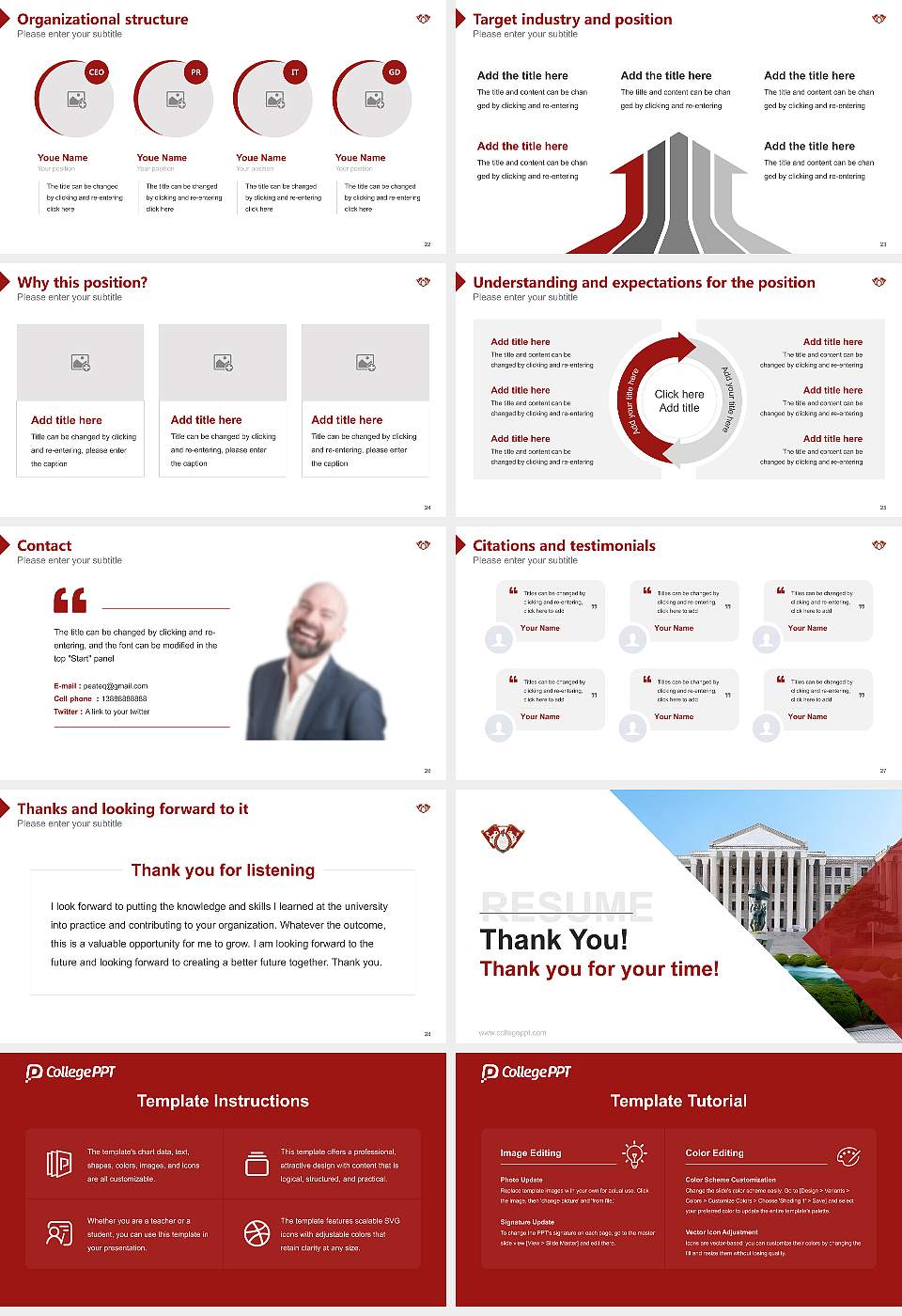 Kyunghee University Resume PPT Template16:9 ratio PPT effect preview image4