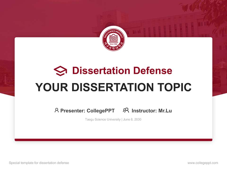 Taegu Science University Graduation Thesis Defense PPT Template4:3 ratio PPT effect preview image7