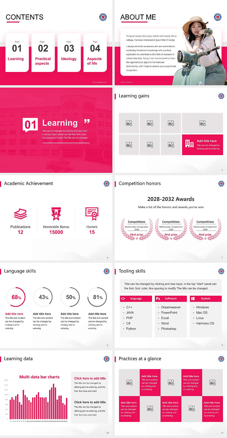 Luther University National Scholarship Defense PPT Template4:3 ratio PPT effect preview image2