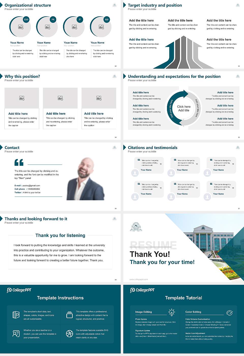 Ulsan College Resume PPT Template16:9 ratio PPT effect preview image4