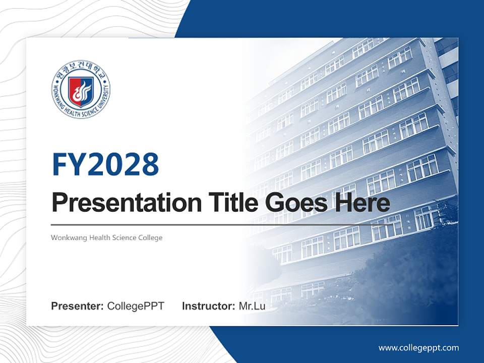 Wonkwang Health Science College Academic Presentation/Research Findings Report PPT Template4:3 ratio PPT effect preview image5