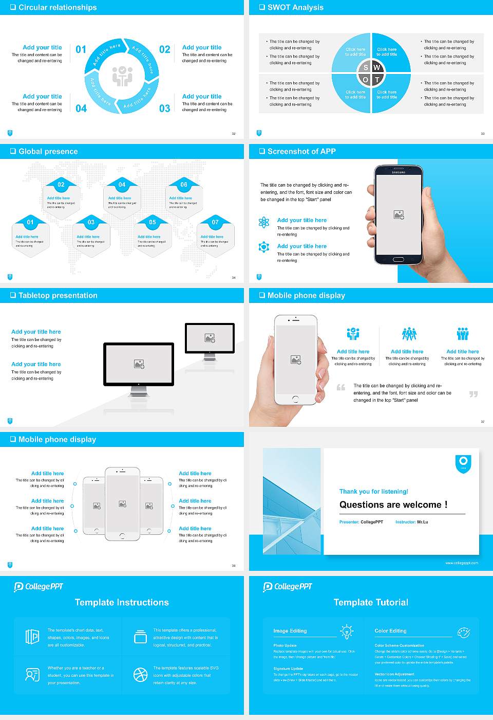 Yeojoo Institute of Technology General Purpose PPT Template16:9 ratio PPT effect preview image5