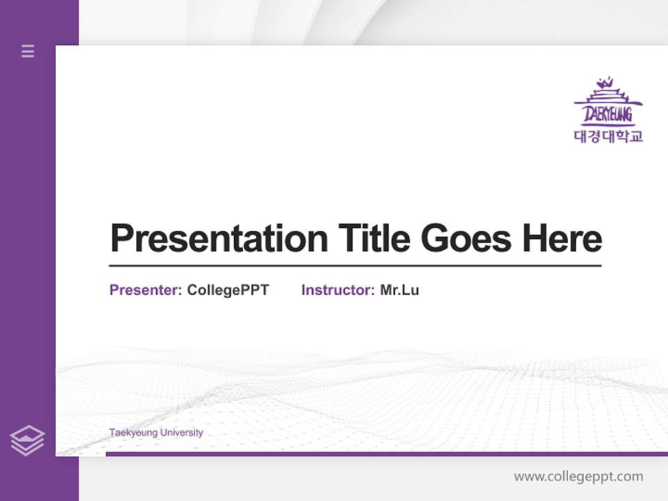 Taekyeung University Thesis Proposal/Graduation Defense PPT Template4:3 ratio PPT effect preview image5