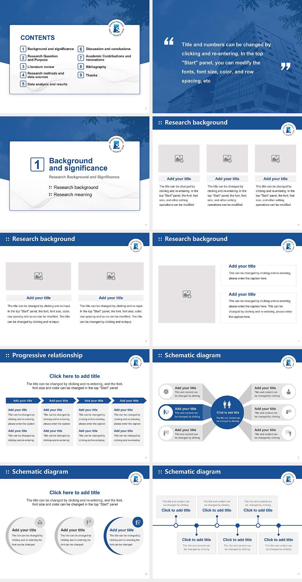 Seowon University Graduation Thesis Defense PPT Template4:3 ratio PPT effect preview image2