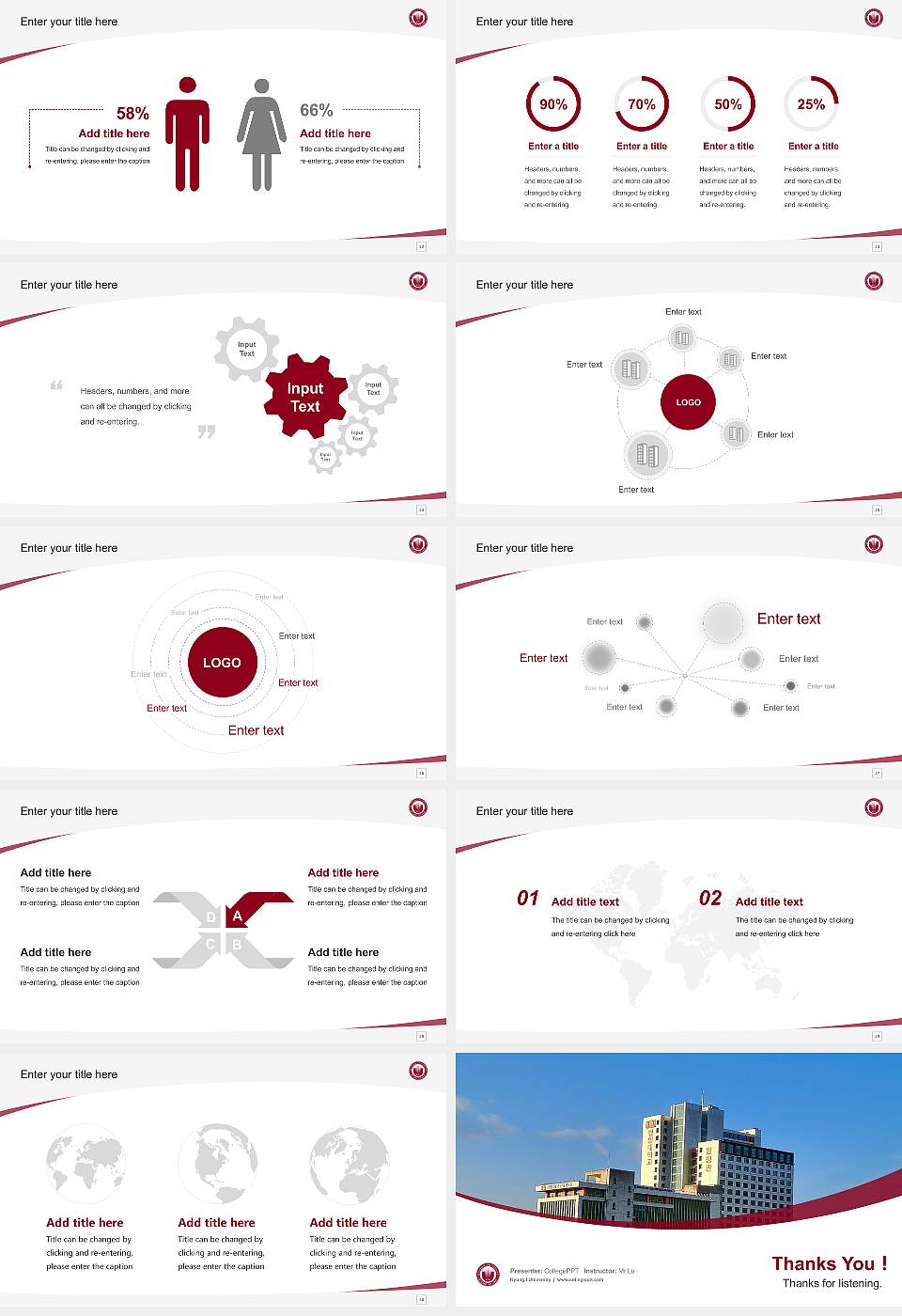 Kyungil University Course/Courseware Creation PPT Template16:9 ratio PPT effect preview image4