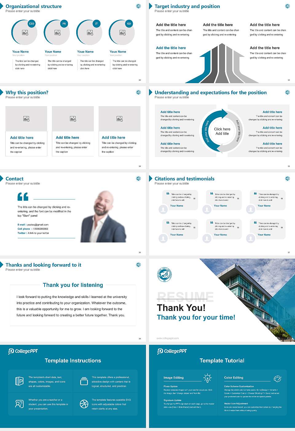 Yeungjin College Resume PPT Template16:9 ratio PPT effect preview image4