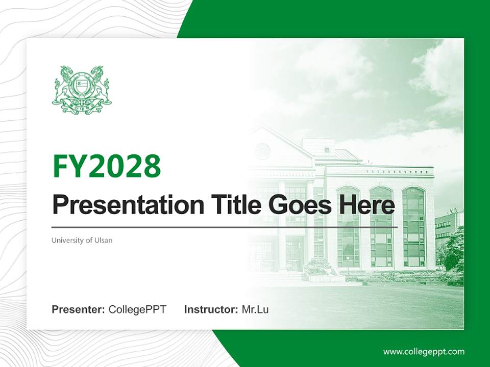 University of Ulsan Academic Presentation/Research Findings Report PPT Template4:3 ratio PPT effect preview image5