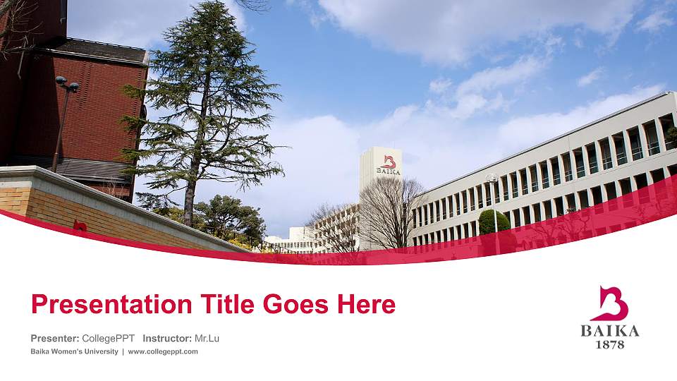 Baika Women’s University Course/Courseware Creation PPT Template16:9 ratio PPT effect preview image