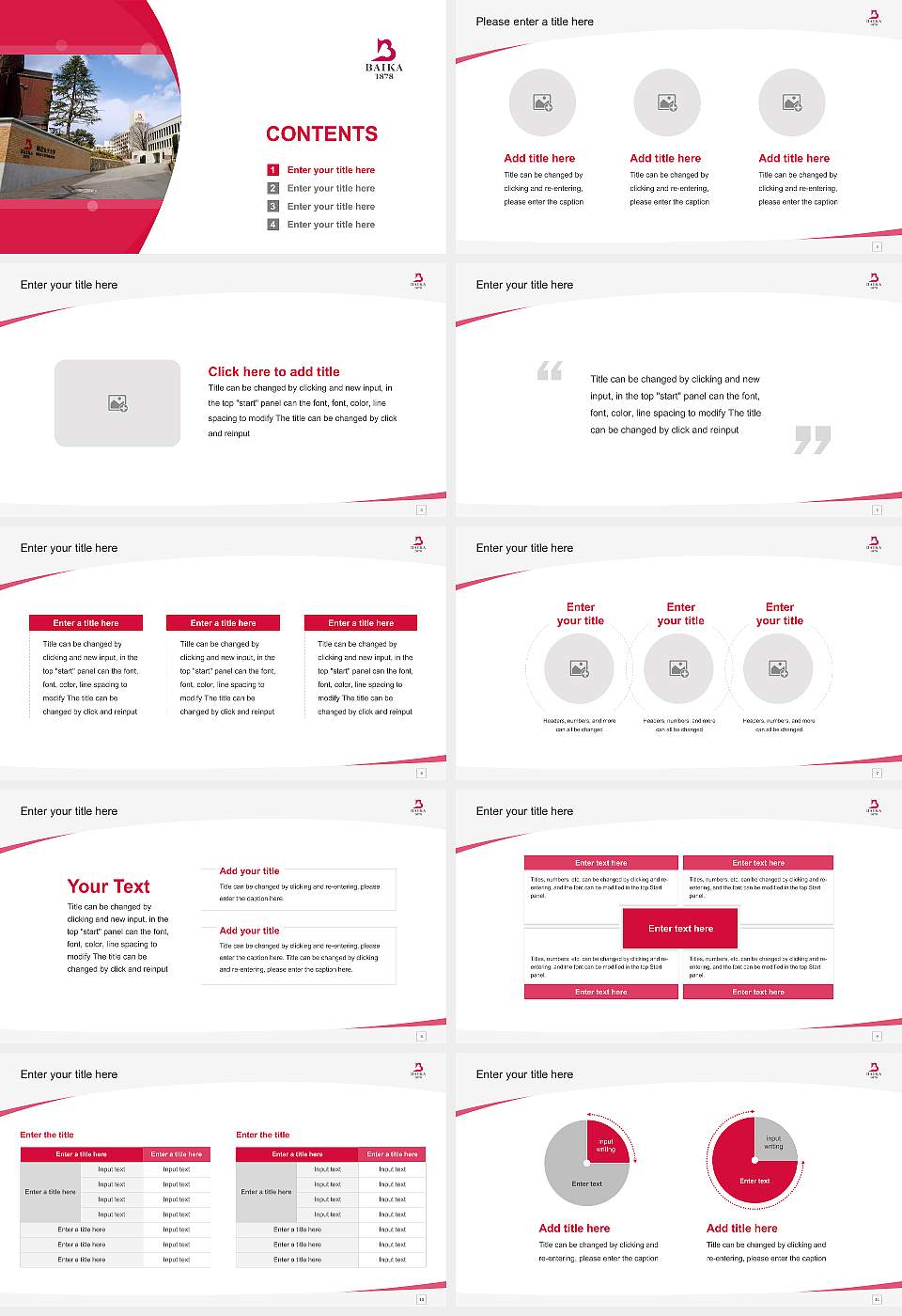 Baika Women’s University Course/Courseware Creation PPT Template16:9 ratio PPT effect preview image2
