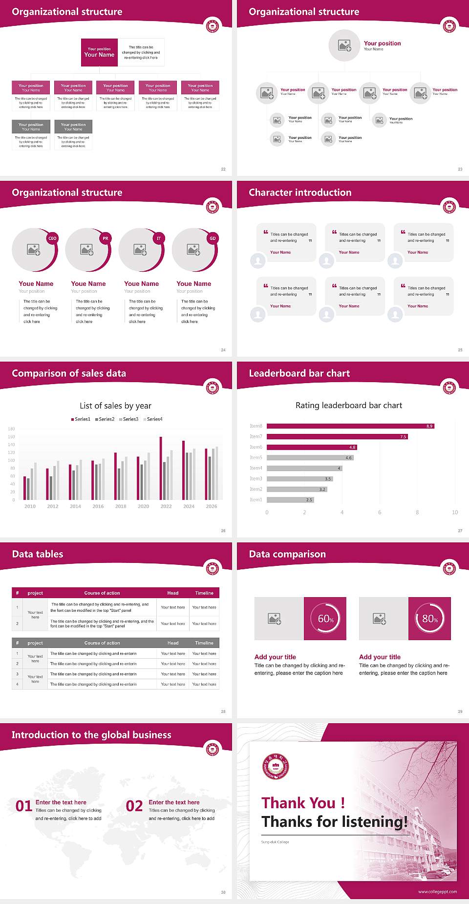Sung-duk College Academic Presentation/Research Findings Report PPT Template4:3 ratio PPT effect preview image4