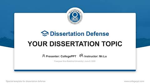 Youngsan Won Buddhist University Graduation Thesis Defense PPT Template