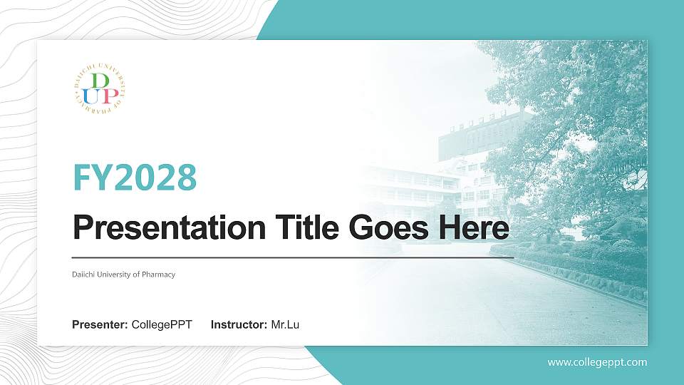 Daiichi University of Pharmacy Academic Presentation/Research Findings Report PPT Template16:9 ratio PPT effect preview image