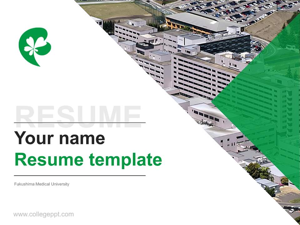 Fukushima Medical University Resume PPT Template4:3 ratio PPT effect preview image5