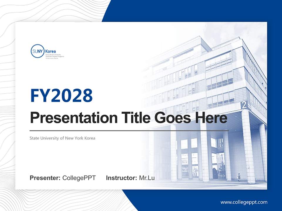 State University of New York Korea Academic Presentation/Research Findings Report PPT Template4:3 ratio PPT effect preview image5