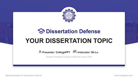 Youngnam Theological College and Seminary Graduation Thesis Defense PPT Template