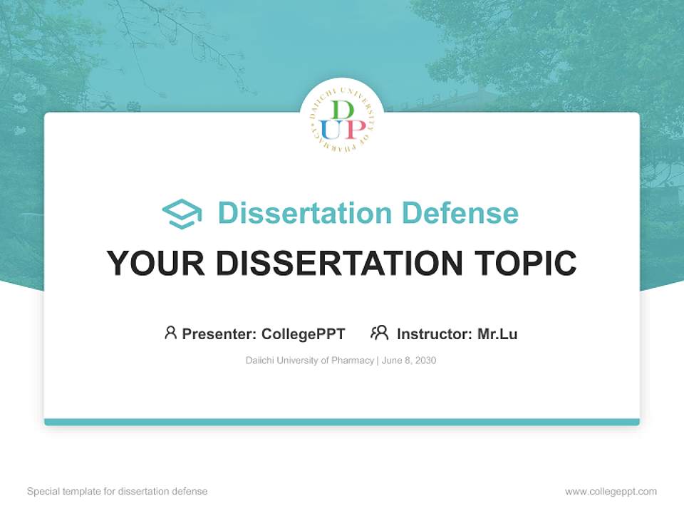 Daiichi University of Pharmacy Graduation Thesis Defense PPT Template4:3 ratio PPT effect preview image7
