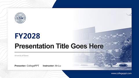 University of Suwon Academic Presentation/Research Findings Report PPT Template