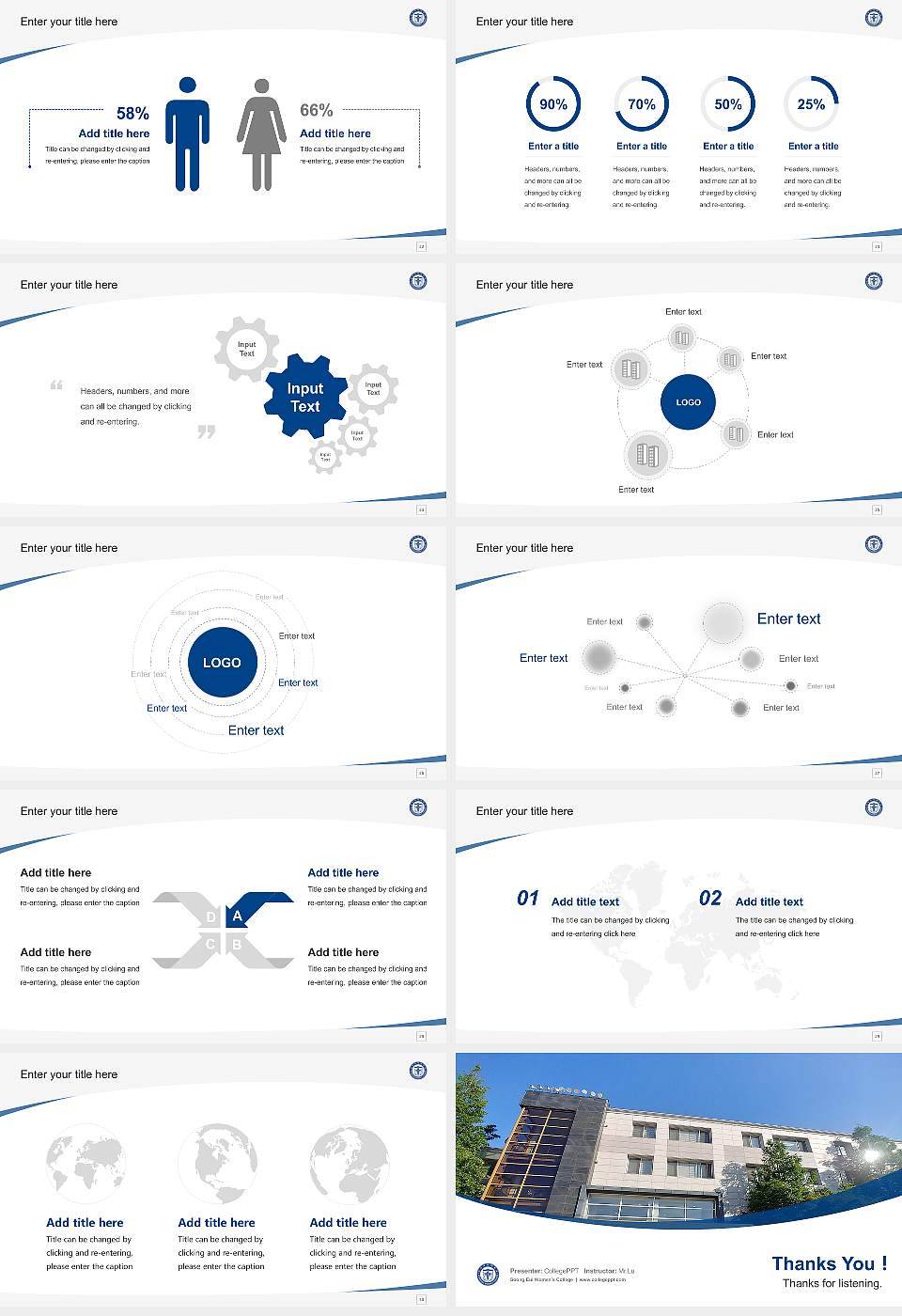 Soong Eui Women’s College Course/Courseware Creation PPT Template16:9 ratio PPT effect preview image4
