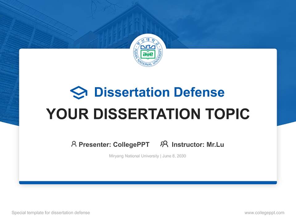 Miryang National University Graduation Thesis Defense PPT Template4:3 ratio PPT effect preview image7
