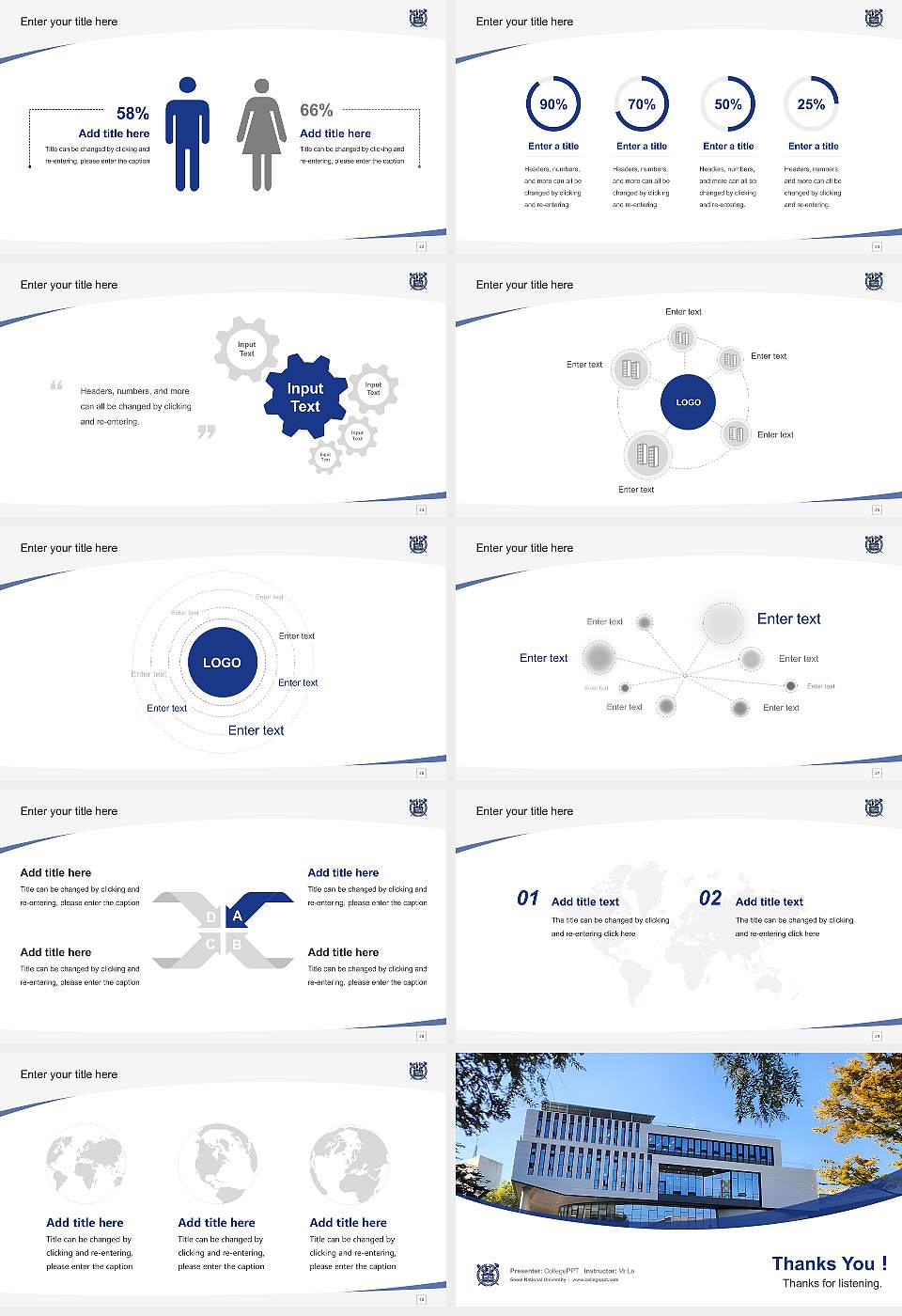 Seoul National University Course/Courseware Creation PPT Template16:9 ratio PPT effect preview image4