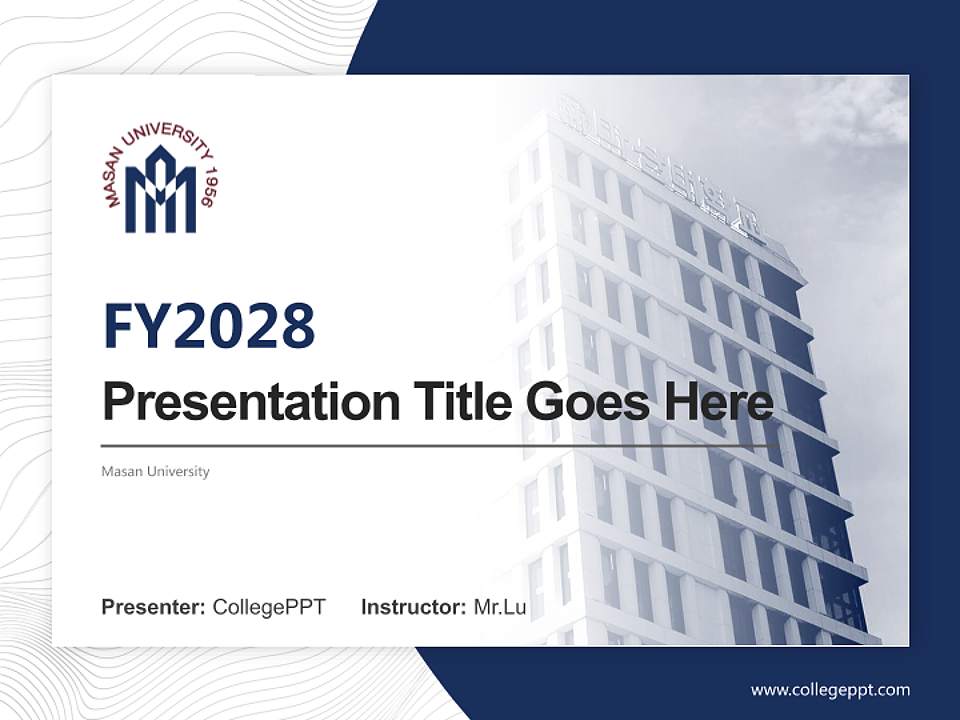 Masan University Academic Presentation/Research Findings Report PPT Template4:3 ratio PPT effect preview image5