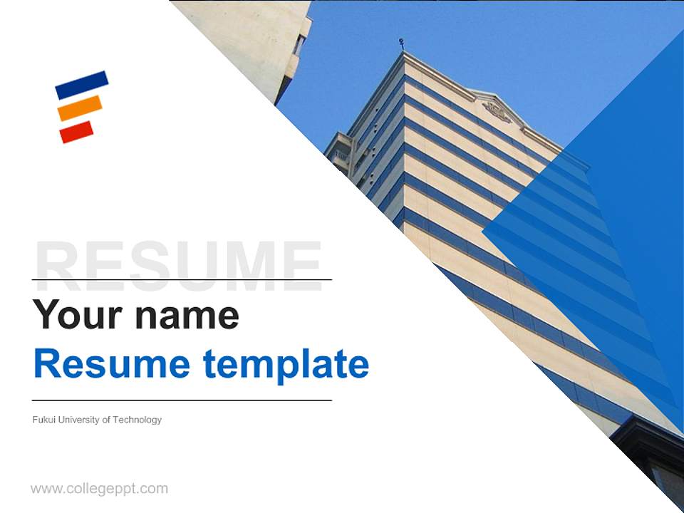 Fukui University of Technology Resume PPT Template4:3 ratio PPT effect preview image5