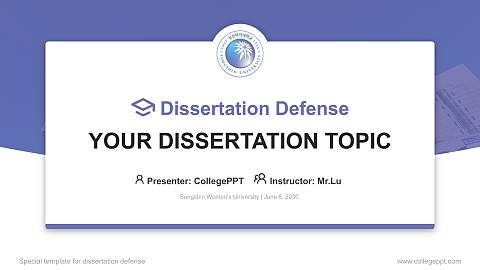 Sungshin Women’s University Graduation Thesis Defense PPT Template