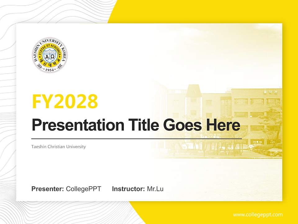 Taeshin Christian University Academic Presentation/Research Findings Report PPT Template4:3 ratio PPT effect preview image5