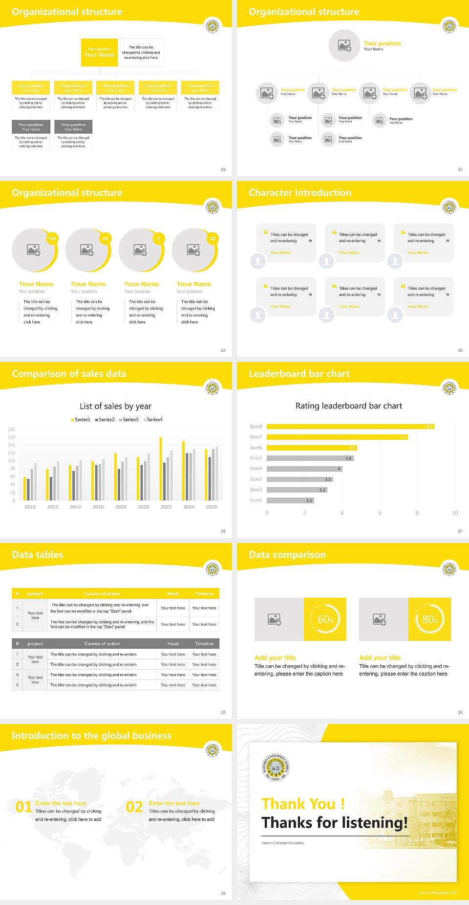 Taeshin Christian University Academic Presentation/Research Findings Report PPT Template4:3 ratio PPT effect preview image4