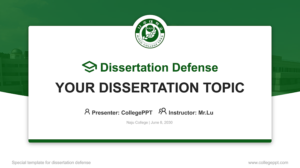 Naju College Graduation Thesis Defense PPT Template_Slide preview image1